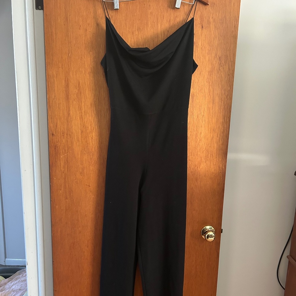 Black spaghetti strap jumpsuit
